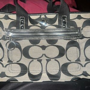 Coach Black and Gray Signature Tote